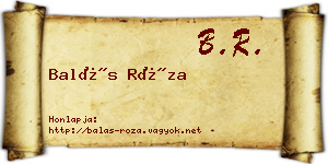 Balás Róza névjegykártya